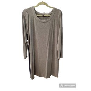 J JILL Women's Gray Cotton Blend Tunic Top Dress Size PL